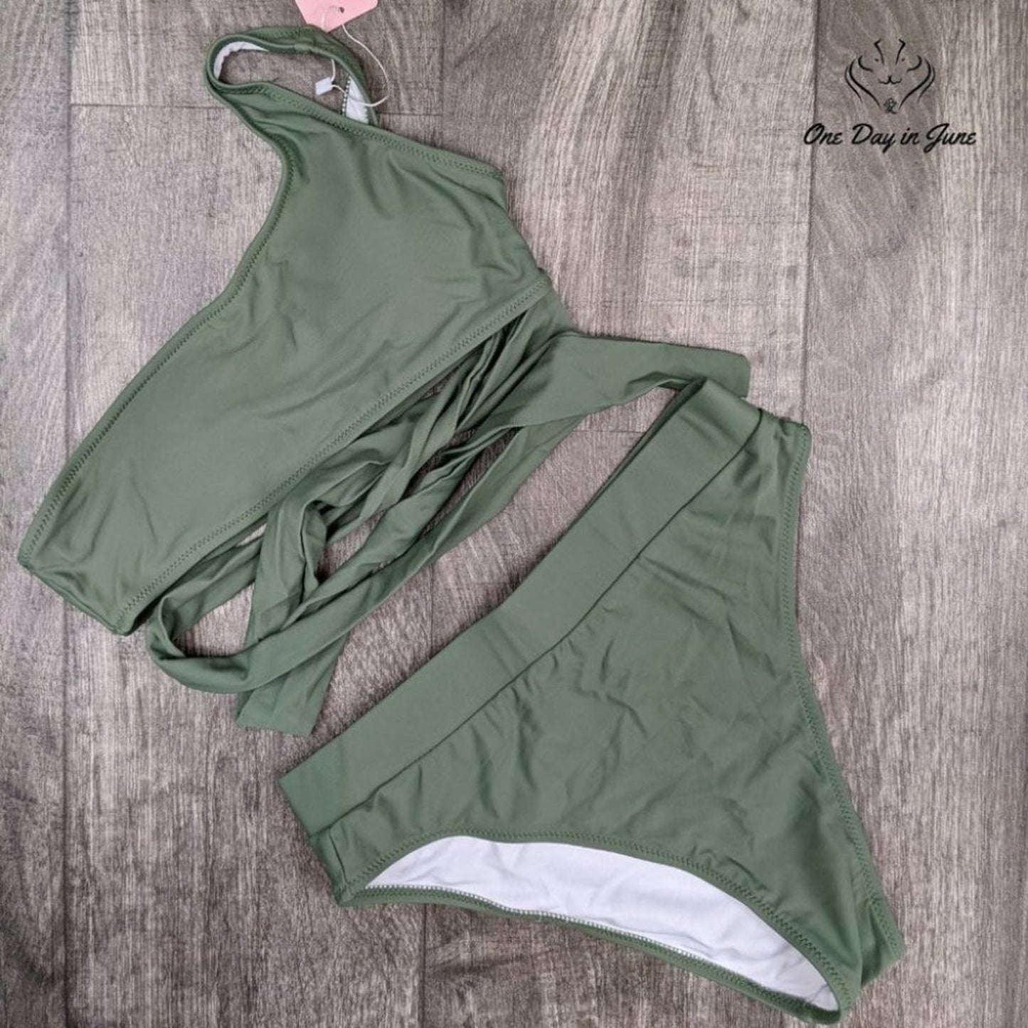 Byoauo One Shoulder Wrap Bikini Swimsuit Size M