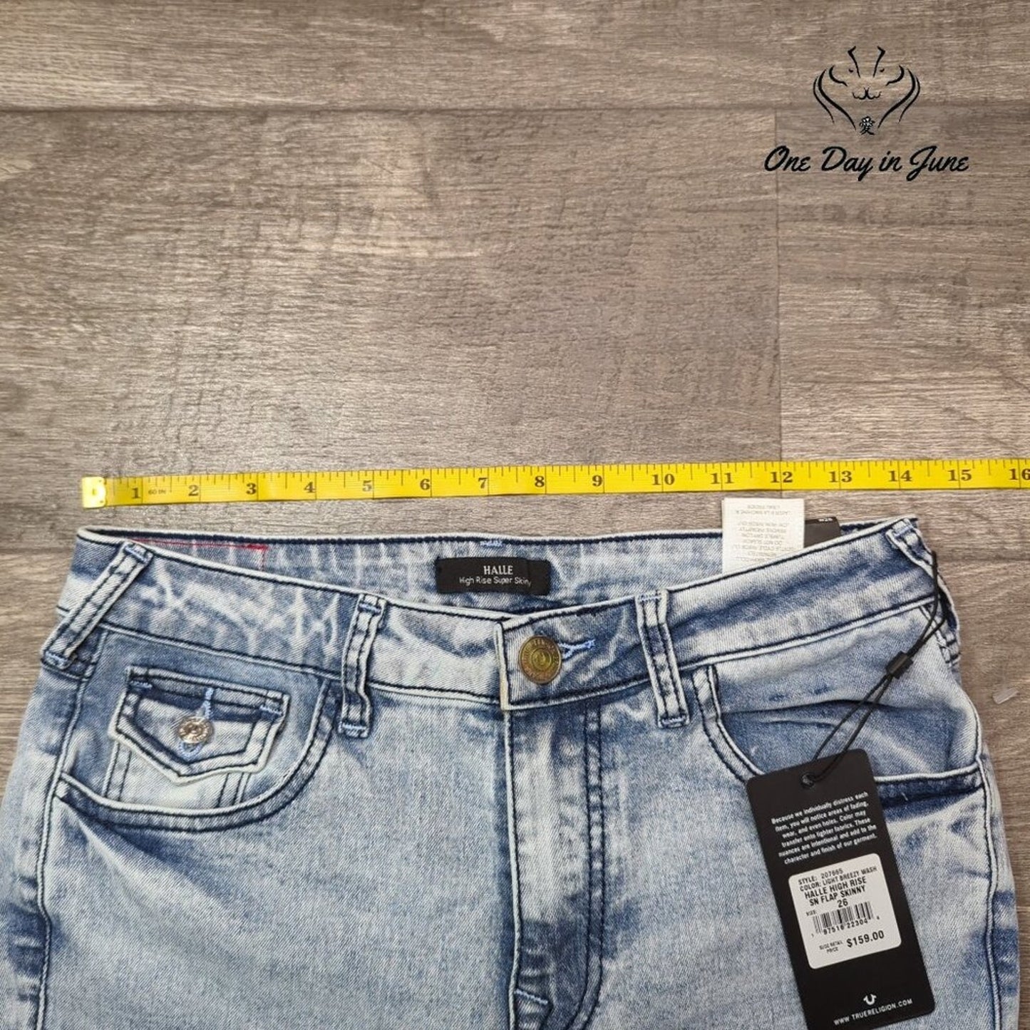 True Religion Halle High Rise Super Skinny Jeans Light Breezy Wash NWT Size (2)