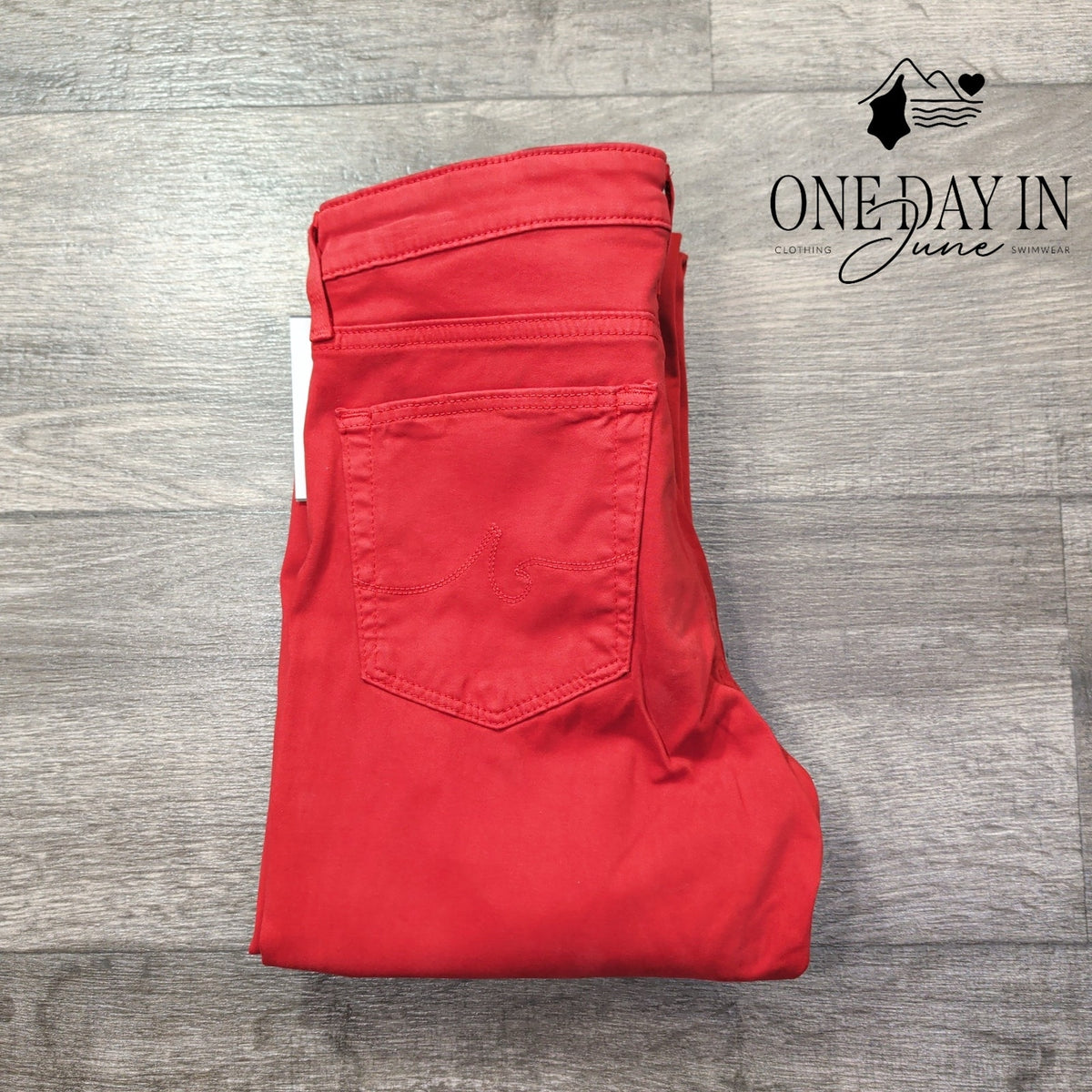 AG Adriano Goldschmied The Prima Cigarette Leg Jeans Red NWT $215 Size 4 (27)