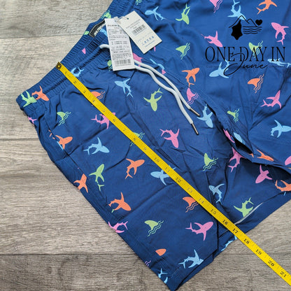 Surfcuz Shark Print Lined Boardshorts Size L