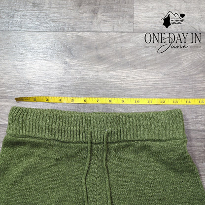 Sage Drawstring Knit Shorts Size S