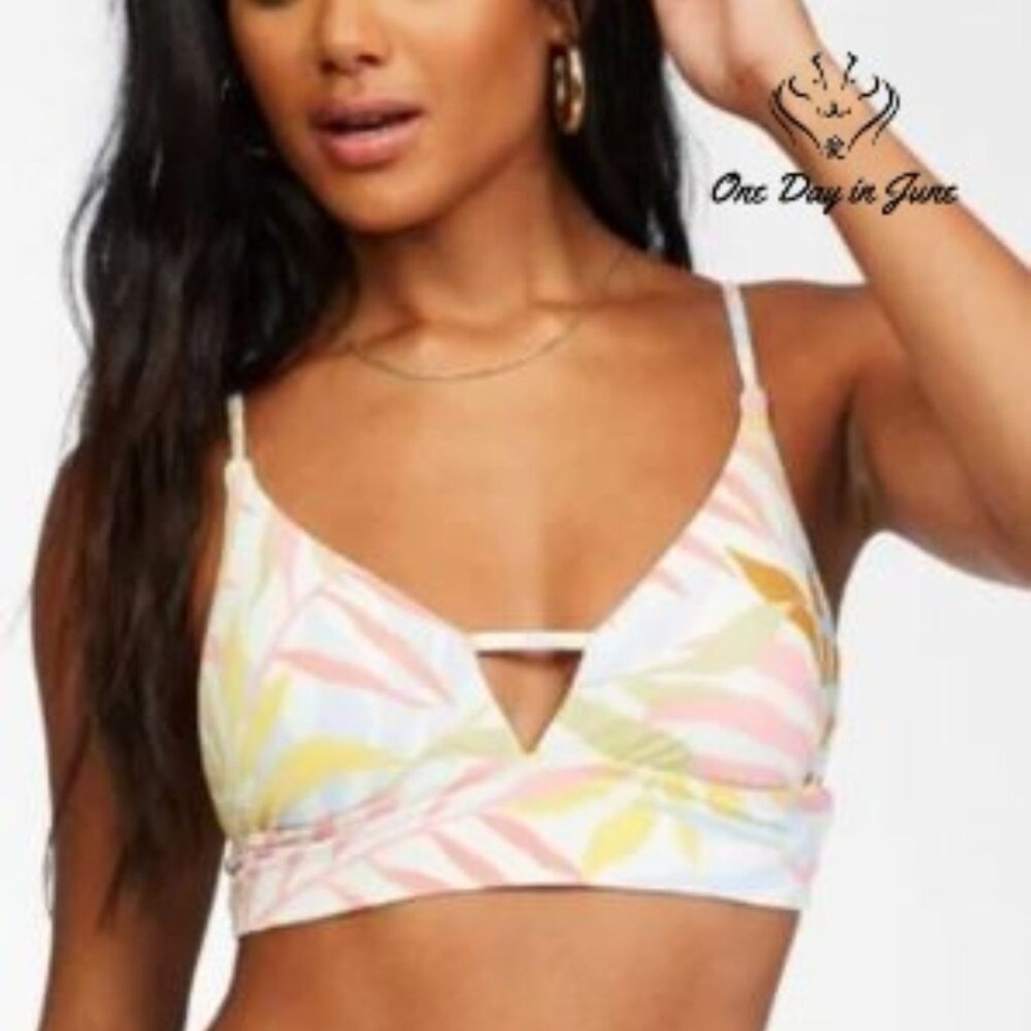 Billabong Tropical Jungle V Neck Bikini Top Size S