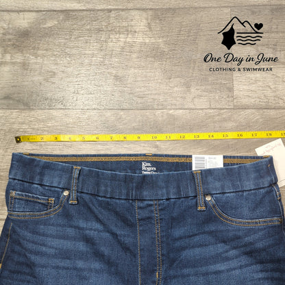 Kim Rogers Pull On Tummy Control Straight Leg Jeans Size 16