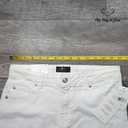 7 For All Mankind Roll Cuff Jean Shorts Size 12