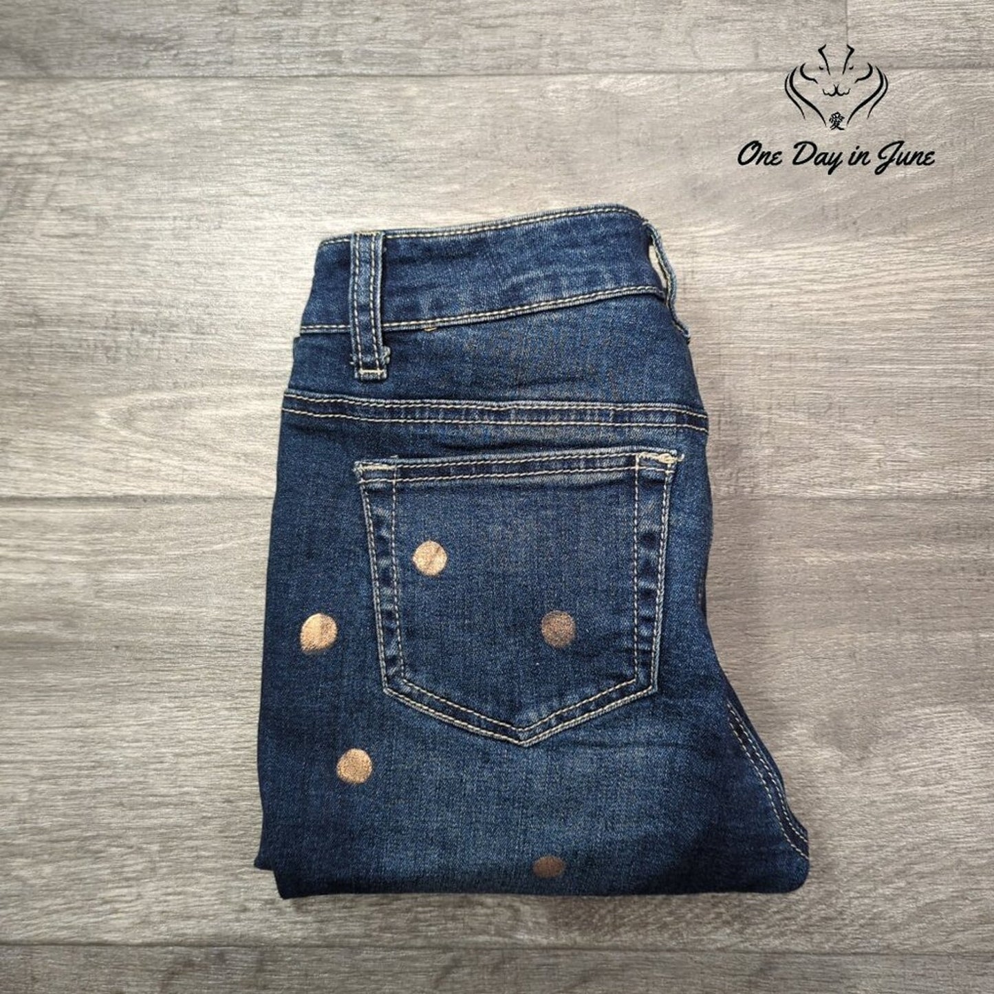 Baccini Petite Polka Dot Cropped Jeans Size 2P