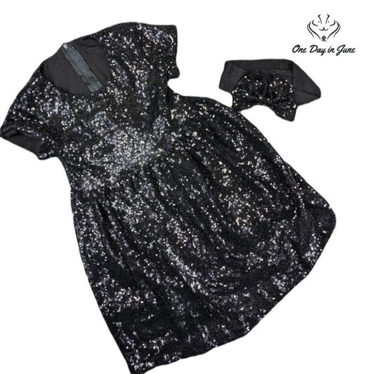Cilucu Girls Sequin Dress with Headband Size XL