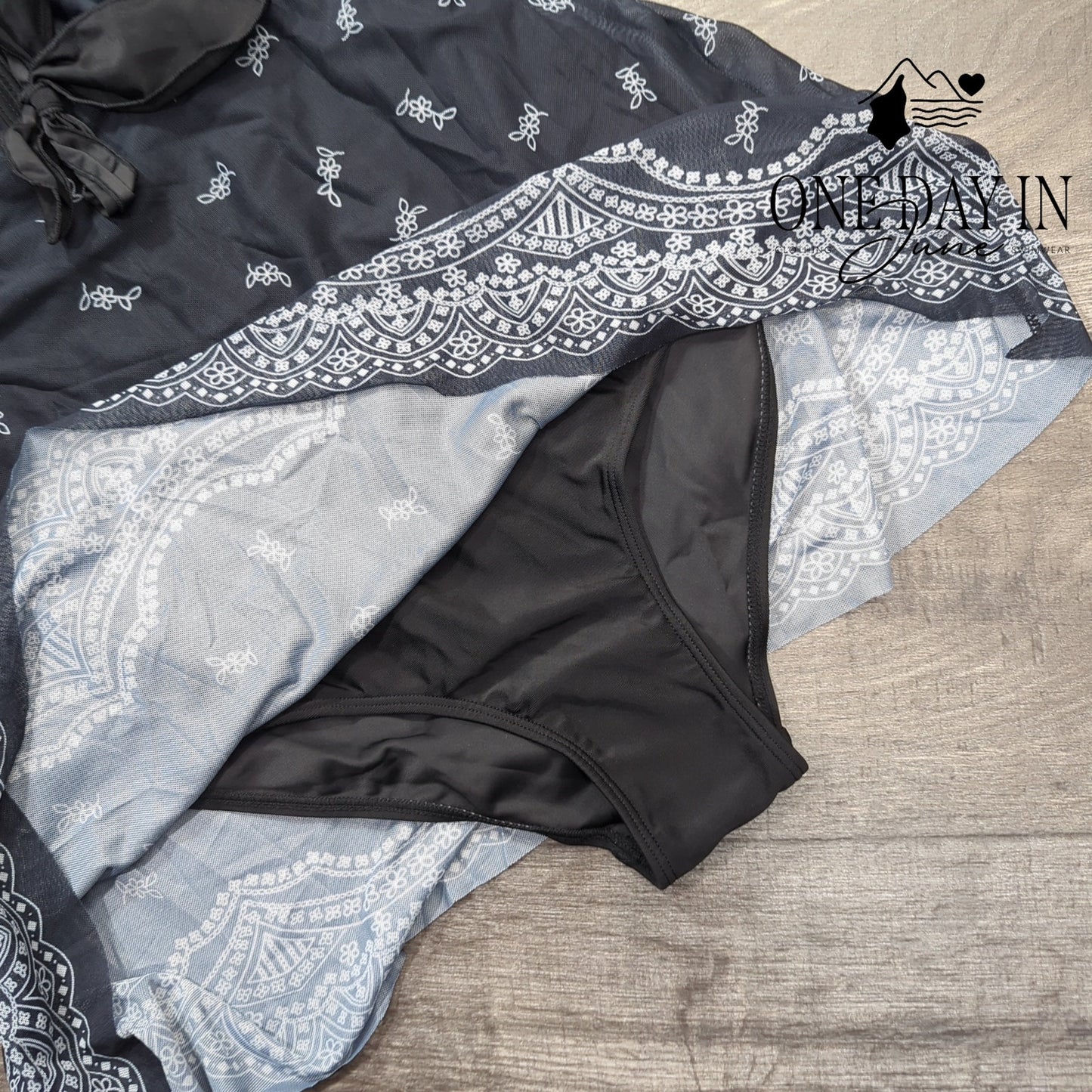 Zando One Piece Mesh Swimdress One Piece Swimsuit Size L