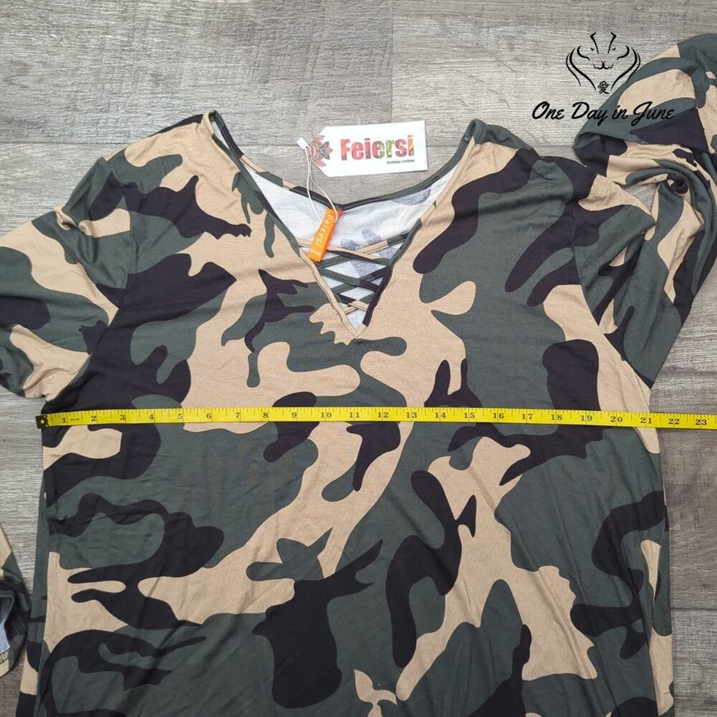Feiersi Long Sleeve Camo Tee Size XXL