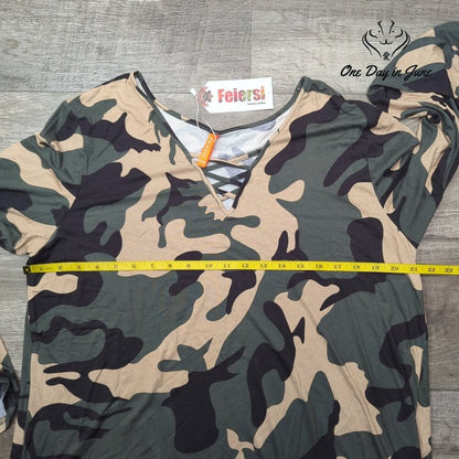 Feiersi Long Sleeve Camo Tee Size XXL