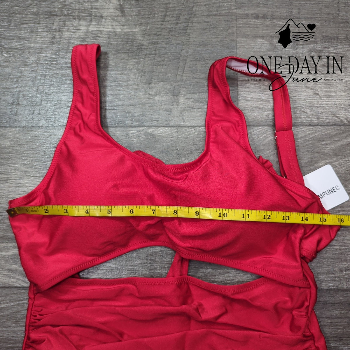 Vimpunec Cut Out Tie Back One Piece Swimsuit Red NWT Size L