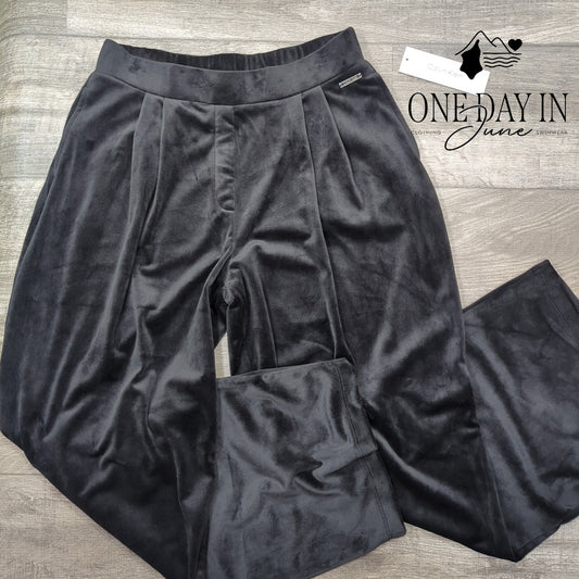 Calvin Klein Velour Wide Leg Pull On Pants Size S