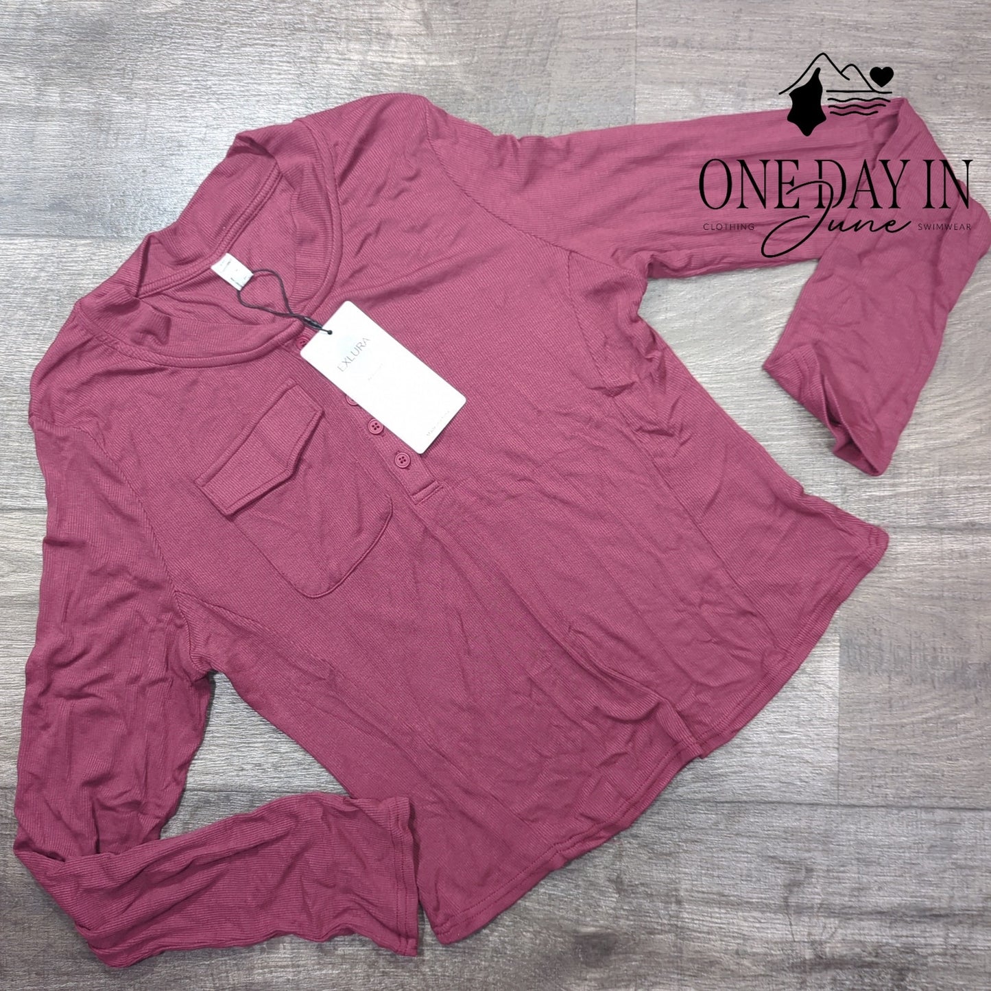 Exlura Ribbed Long Sleeve Top Size 2XL