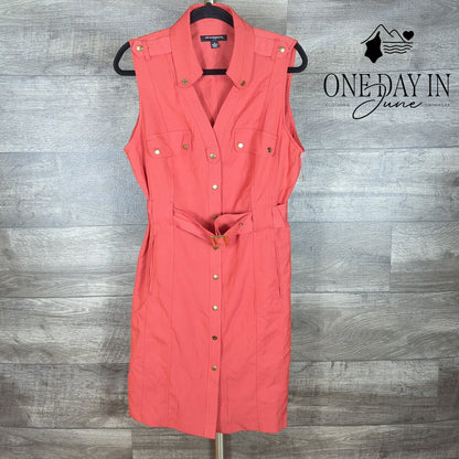 Shara Snap Front Belted Mini Dress Size 14