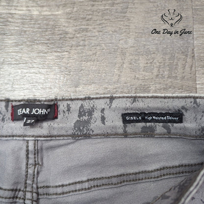 Dear John Gisele High Waisted Skinny Jeans Gray Animal Print Size 27 (4)