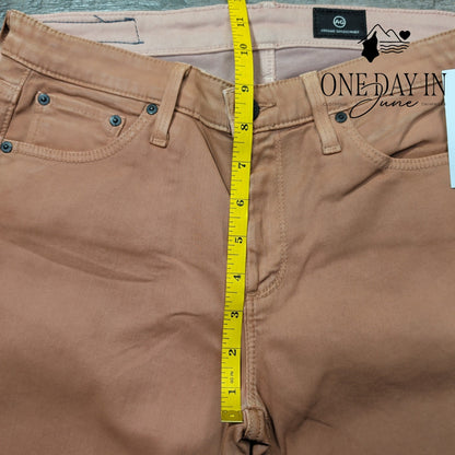 AG Adriano Goldschmied Coated Straight Leg Jeans Brown NWT $215 Size 4 (27)