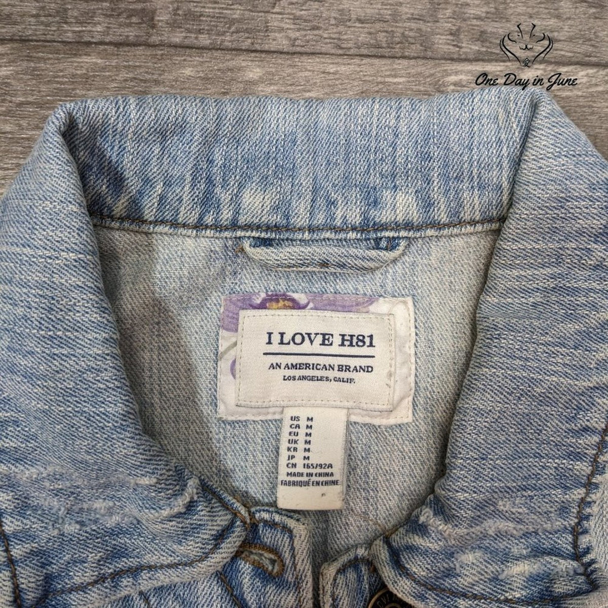 I Love H81 Vintage Denim Jacket Size M