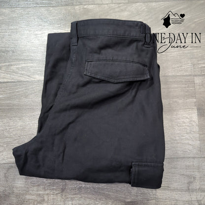 Aritzia TNA Supply Cargo Pants Black Utility Adjustable NWT Size 10