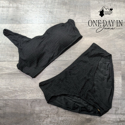 Pfreesea Textured One Shoulder Bikini Swimsuit Size XL