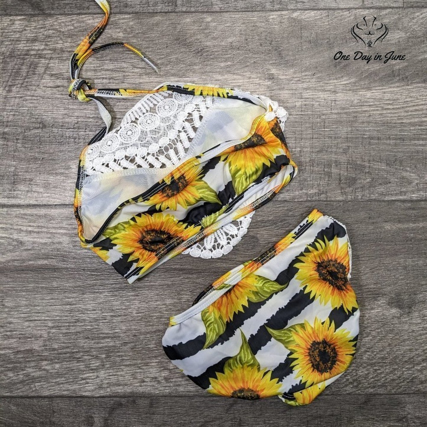 Enlifety Little Girls Sunflower Bikini Swimsuit Size 2-3T