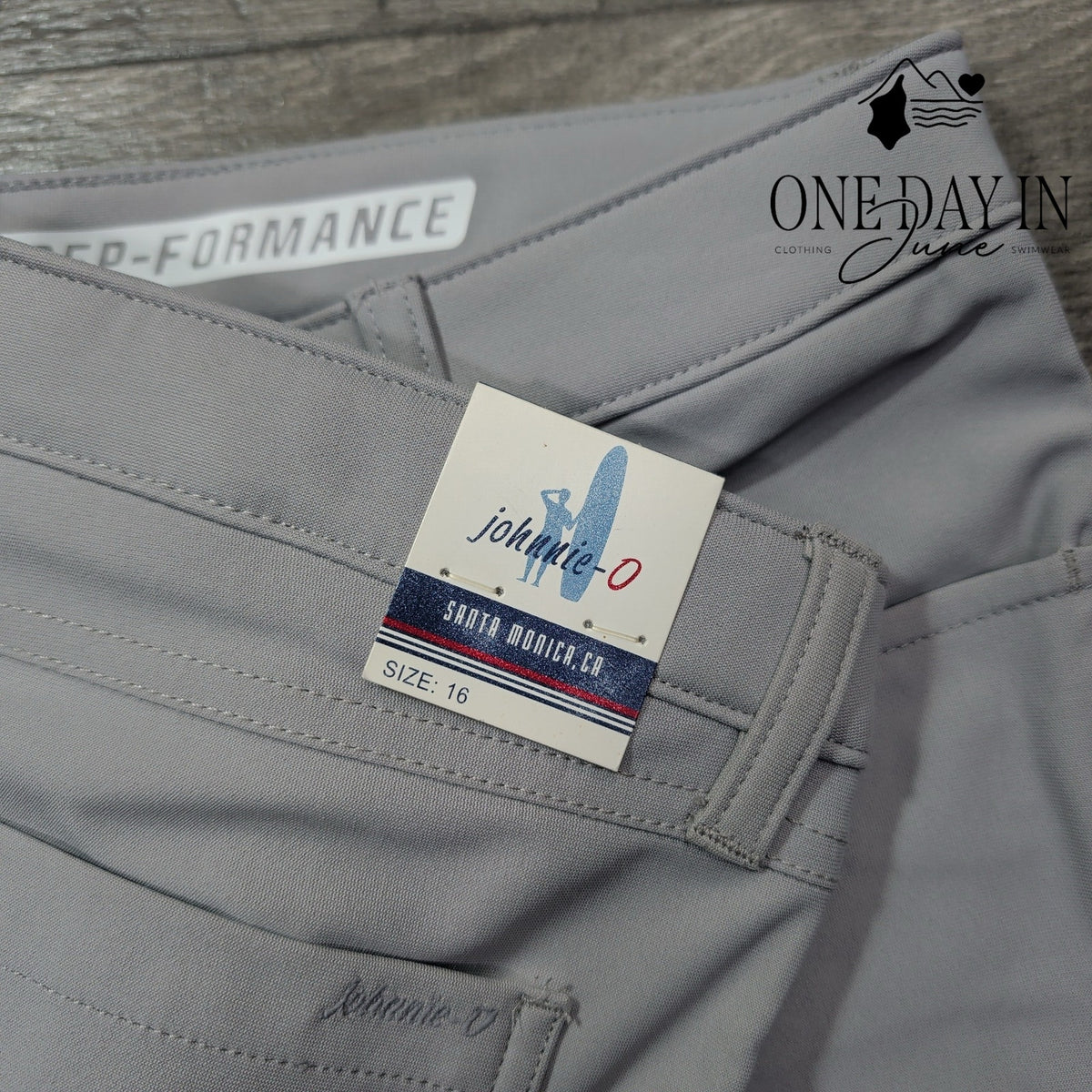 Johnnie-O Boys PREP-FORMANCE Straight Leg Performance Pants Gray NWT Size 16