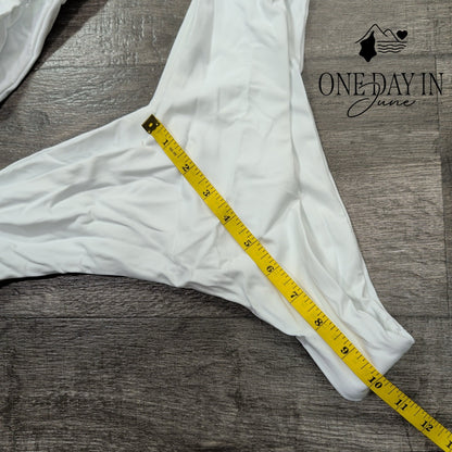 Charmo Knot Front High Cut Cheeky Bikini Swimsuit Size L
