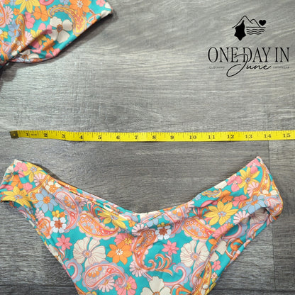 Charmo Knot Front Cheeky Bikini Swimsuit Size L