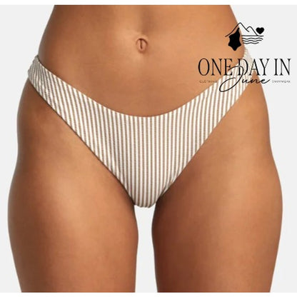 RVCA Striped Textured Bikini Bottom Size S