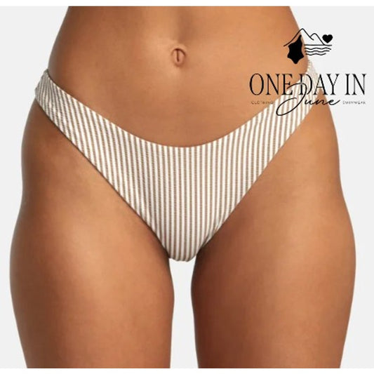 RVCA Striped Textured Bikini Bottom Size S