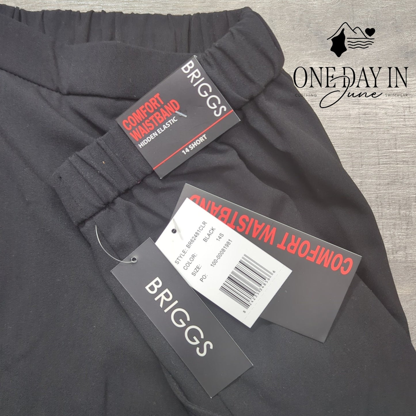Briggs New York Comfort Waist Hidden Elastic Dress Pants Size 14 Short