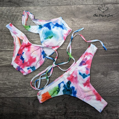 Qleicom Padded Wrap Bikini Swimsuit Size S