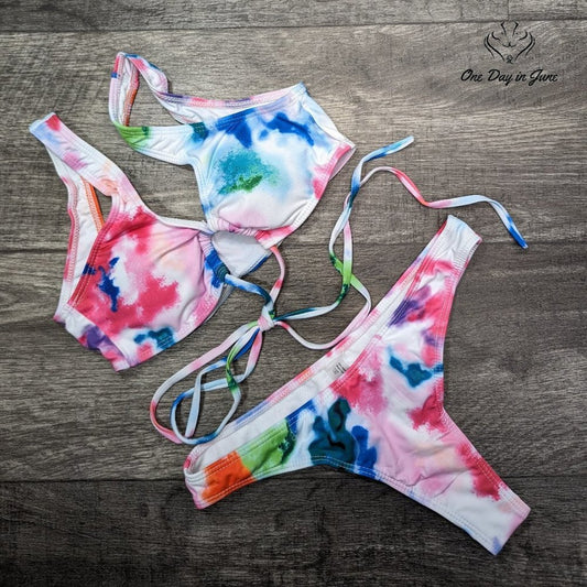 Qleicom Padded Wrap Bikini Swimsuit Size S