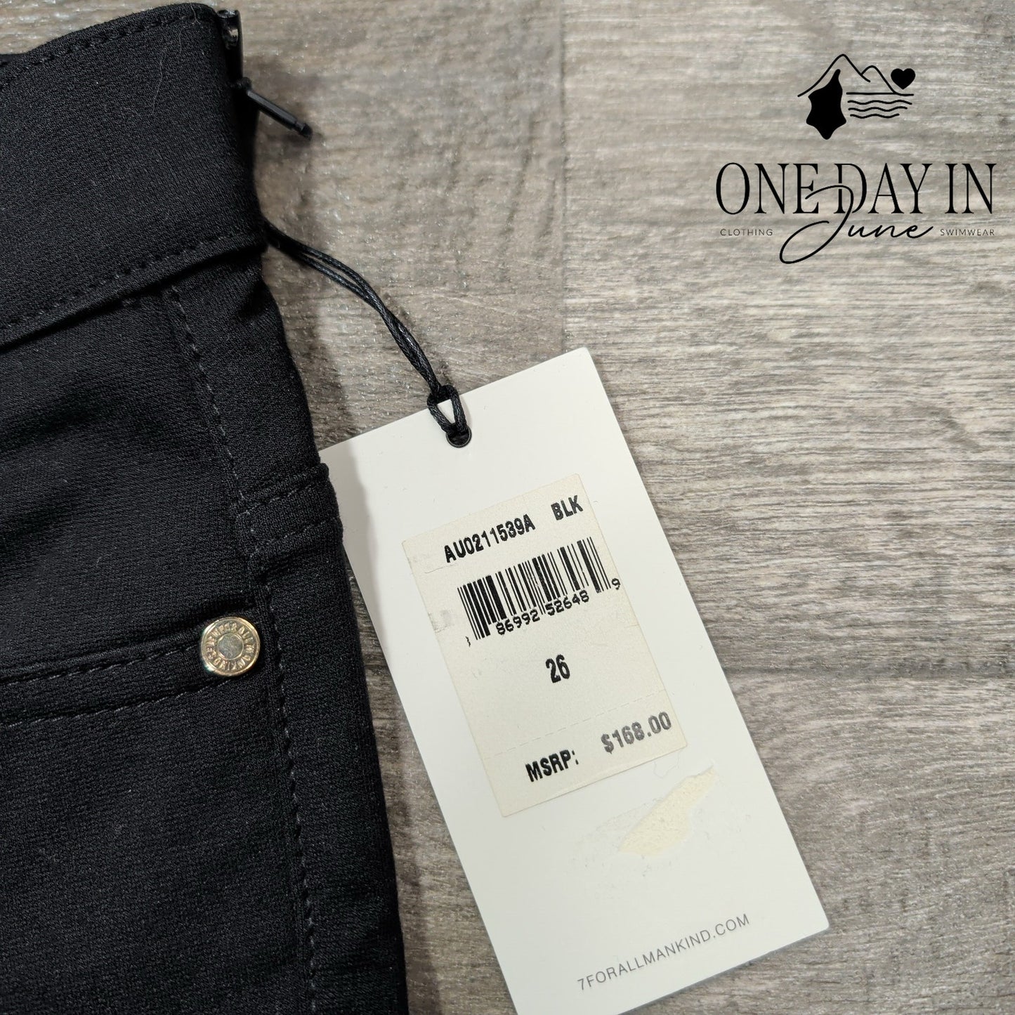 7 For All Mankind Jegging Jeans Black Skinny Stretch Denim NWT Size 2 (26)