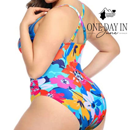 Yonique Plus Size Floral One Piece Swimsuit Size 18W