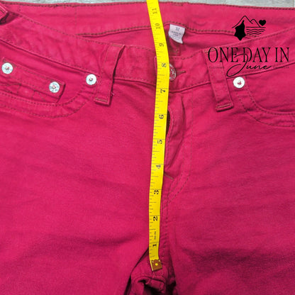 True Religion Basic Jegging Jeans Berry Pink Skinny Stretch NWT Size 32 (14)