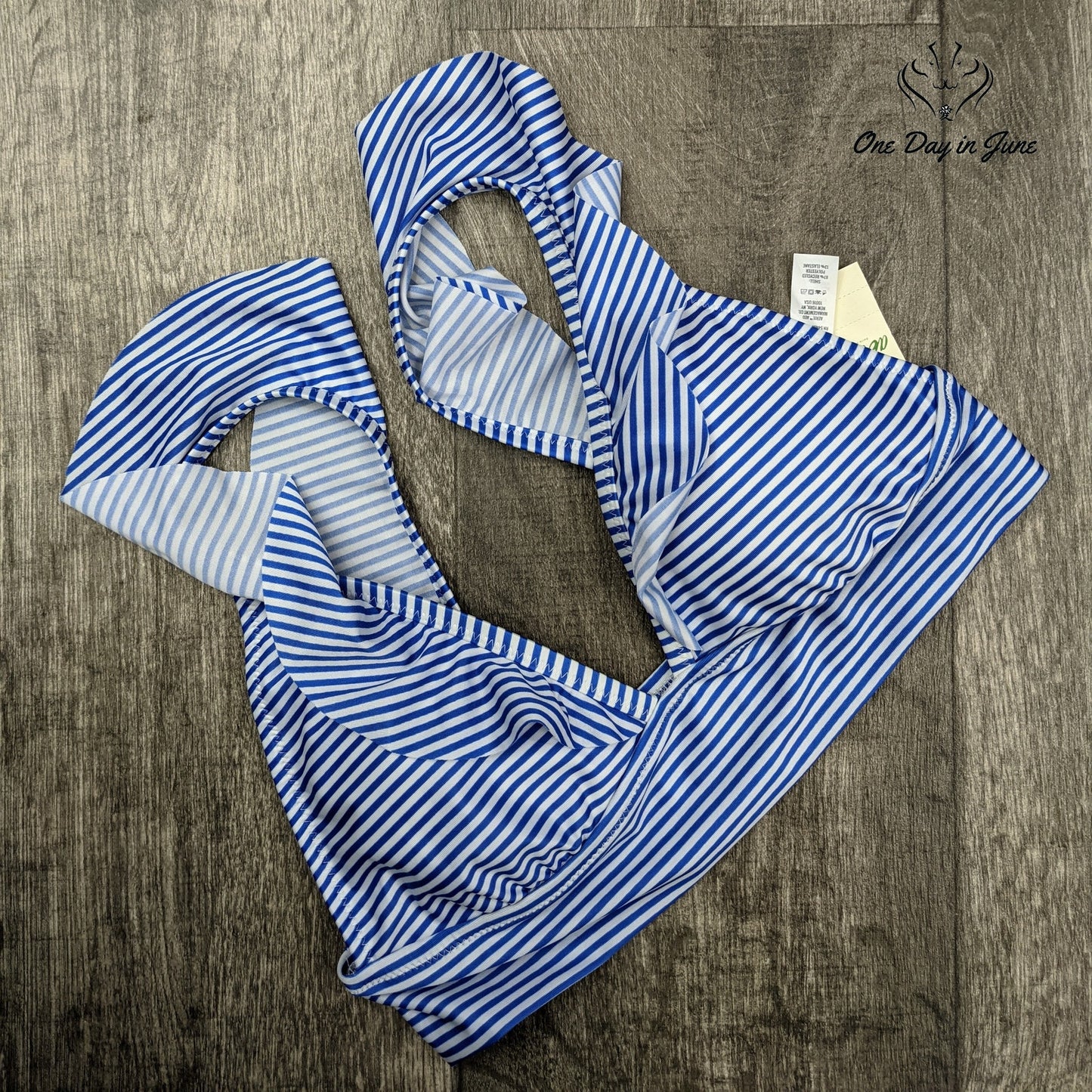 American Eagle Outfitters Triangle Bikini Top Striped Ruffle Swim NWT Size XL