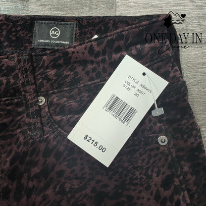 AG Adriano Goldschmied Farrah Skinny Ankle Jeans Animal Print NWT Size 2 (26)