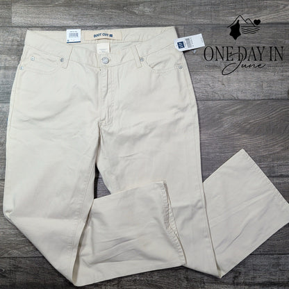 Gap Bootcut Ankle Pants Ivory Cream Mid Rise NWT $39.50 Size 8