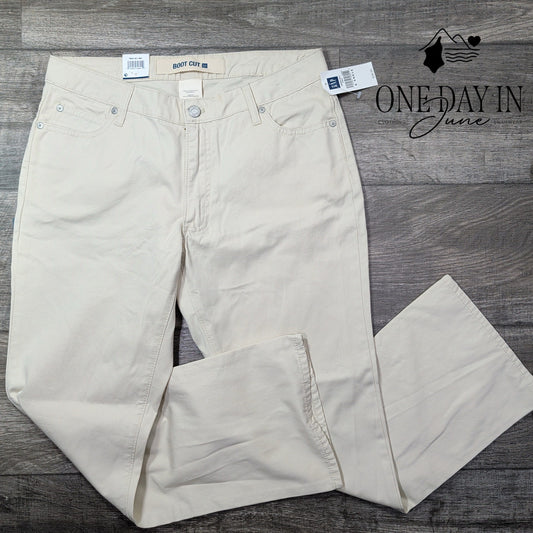 Gap Bootcut Ankle Pants Ivory Cream Mid Rise NWT $39.50 Size 8