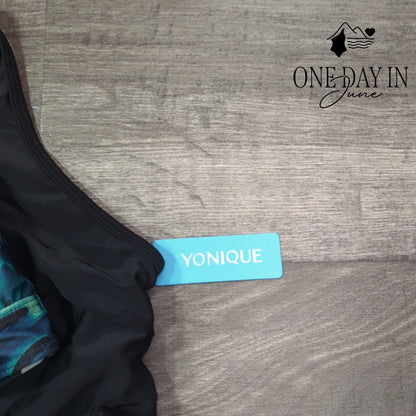 Yonique Boyshort Cage Back 3 Piece Bikini Swimsuit Size L
