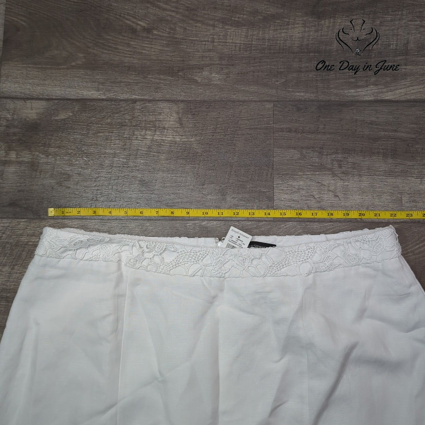 Ashley Stewart Plus Size Linen Mini Skirt Size 24