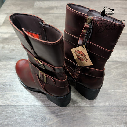 Harley Davidson LaLanne Triple Strap Boots Brown Leather NWT Size 8.5