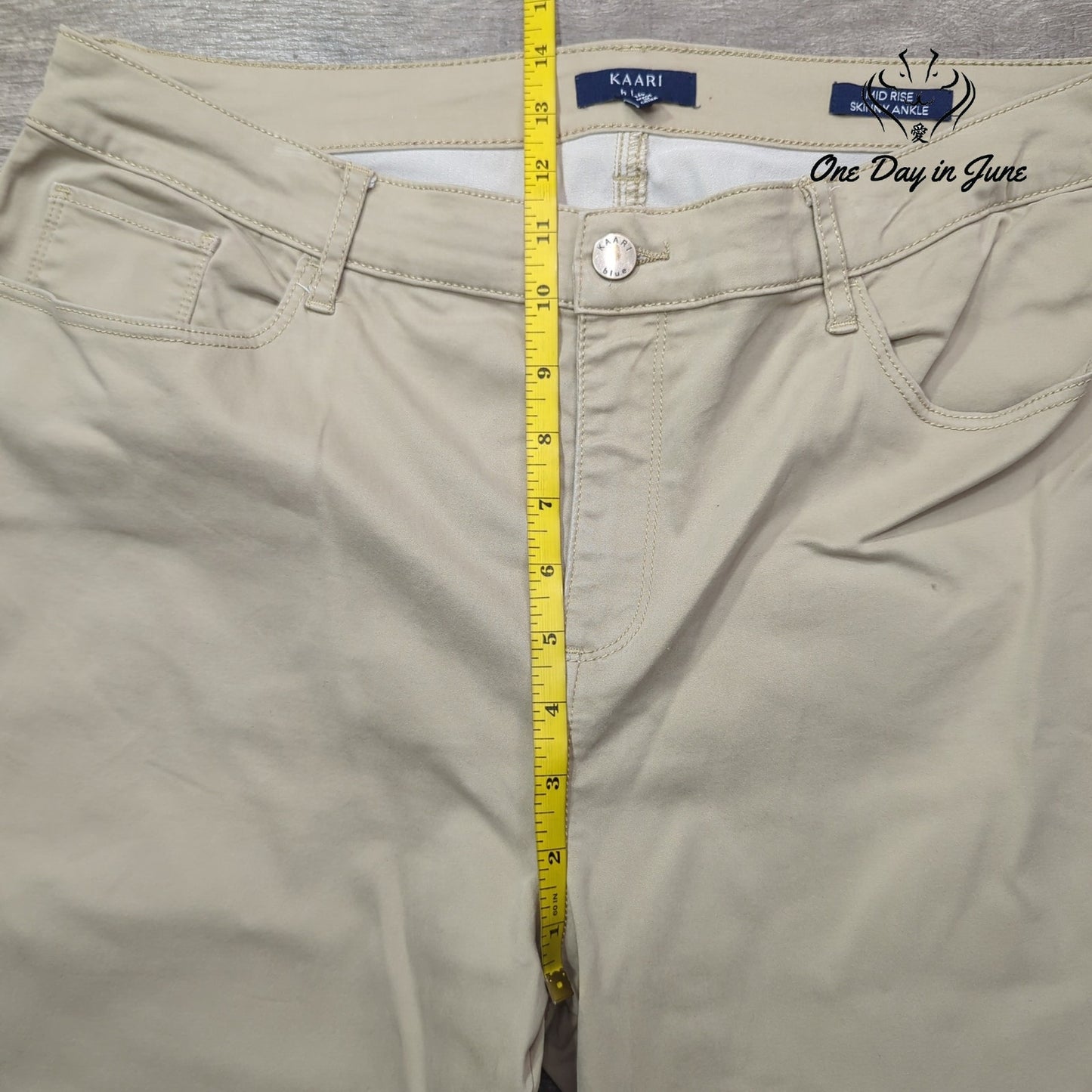 Kaari Blue Mid Rise Skinny Ankle Pants Size 14