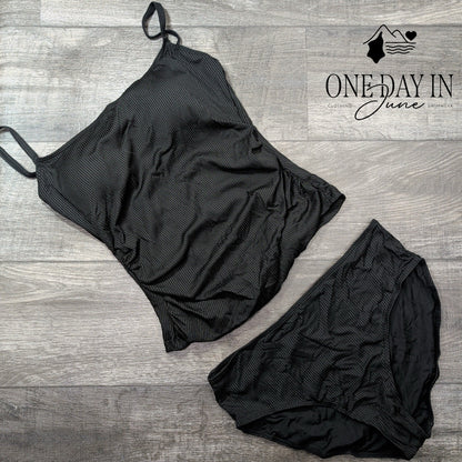 Eomenie Ribbed Tankini Swimsuit Size L