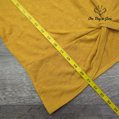 Sanctuary Mustard Yellow Long Sleeve Twist Front Knit Sweater NWT Size L