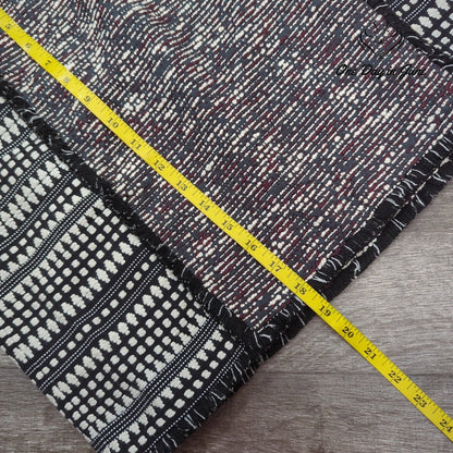 Loft Textured Tweed Mini Skirt Black White Burgundy Size 10