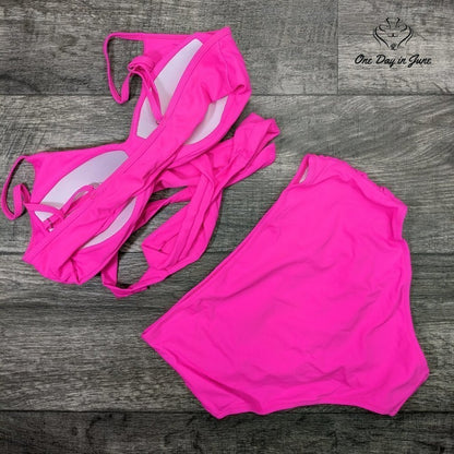 Mooslover Cross Front High Waist Bikini Size M