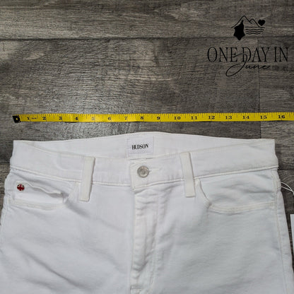 Hudson Blair Straight Leg Jeans Women's White Stretch Denim NWT Size 10 (30)