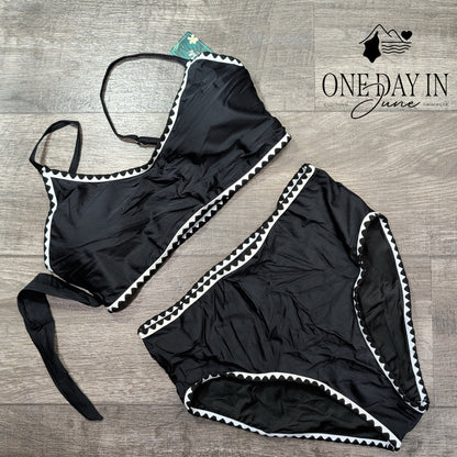 Blooming Jelly Cropped High Waist Bikini Swimsuit Size L