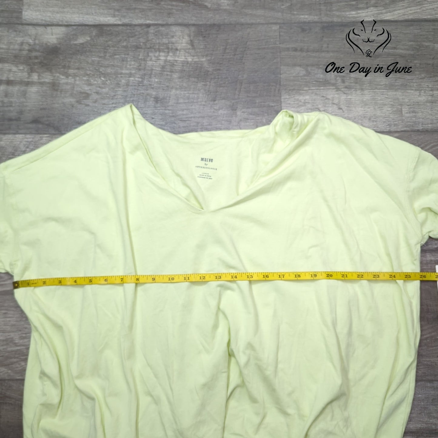 Anthropologie Maeve Short Sleeve Top Green V Neck Oversized NWT $78 Size L