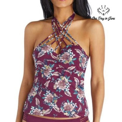 Ambrielle Floral Tankini Top Size D